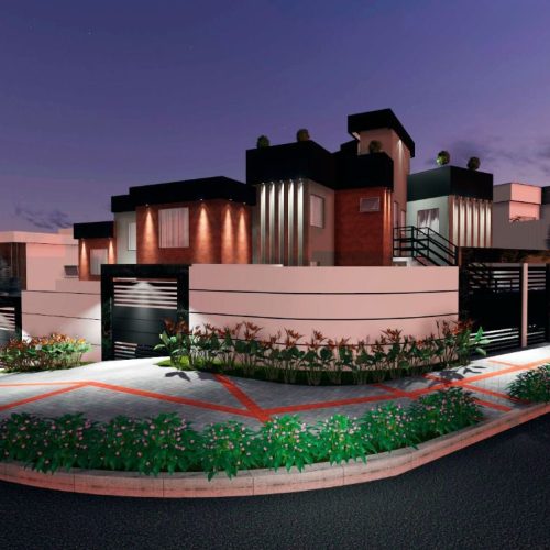 faixada na penumbra Residencial Cannes Xangri-la Contagem